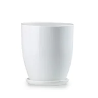 Donice - Doniczka klasik wysoki 2 biały połysk 16,5 x 17 cm - miniaturka - grafika 1