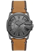 Etui na dokumenty i karty - Diesel Master Chief męski zegarek z trzema rękami, rozmiar etui 46 mm, zegarek ze stali nierdzewnej ze skórzanym paskiem, brązowy (jasny), szary, pasek - miniaturka - grafika 1