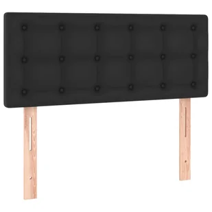 Lumarko Łóżko kontynentalne z materacem, czarne, ekoskóra 90x190 cm - Łóżka - miniaturka - grafika 7