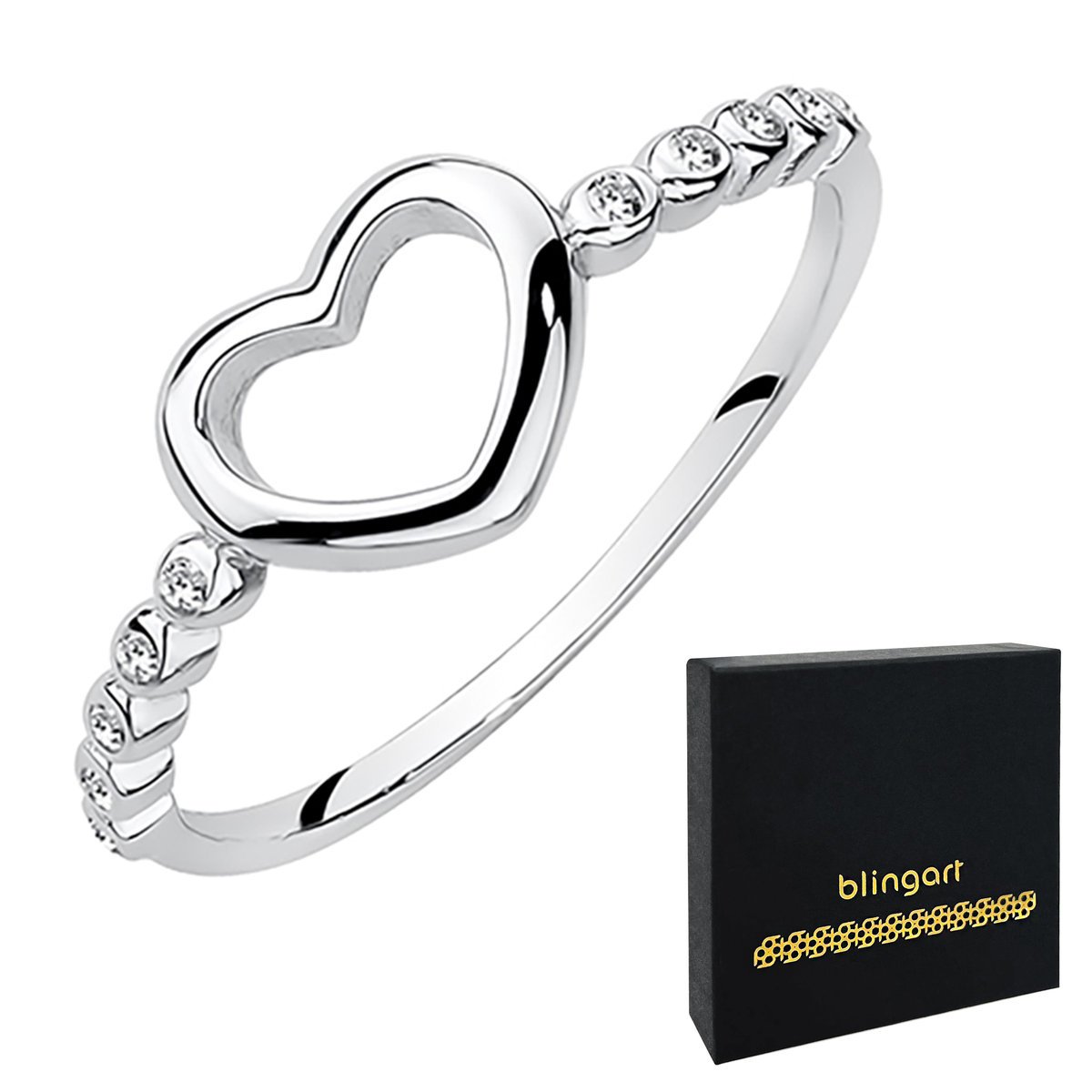 Pierścionek srebrny SERDUSZKO cyrkonie SREBRO 925