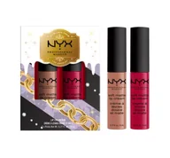 Szminki - NYX Professional Makeup Mrs. Claus Lip Cream Duo zestaw Pomadka Soft Matte Lip Cream 8 ml Abu Dhabi + pomadka Soft Matte Lip Cream 8 ml Monte Carlo 01 - miniaturka - grafika 1
