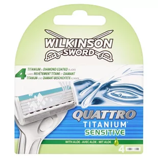 Wilkinson Quattro Titanium Sensitive M) wkład do maszynki do golenia 4szt - Kosmetyki do golenia - miniaturka - grafika 3