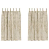 Zasłony - vidaXL Zasłony welurowe 2 szt. z oczkami kremowe 175x140 cm - miniaturka - grafika 1