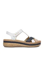 Sandały damskie - Rieker Sandały CEO-V0919-81 Biały - miniaturka - grafika 1