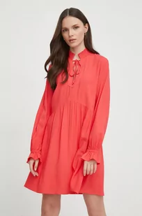 Pepe Jeans sukienka BEVERLY kolor różowy mini rozkloszowana - Sukienki - miniaturka - grafika 1