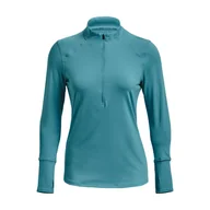 Bluzy damskie - Damska Bluza UNDER ARMOUR UA QUALIFIER RUN 2.0 1/2 ZIP 1365632-433 – Turkusowy - miniaturka - grafika 1