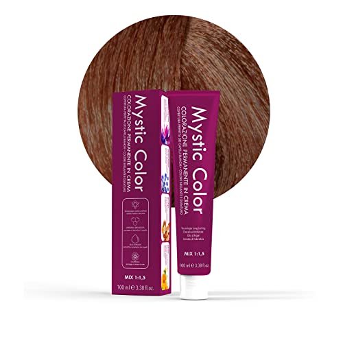 Mystic Color - Jasny blond miedź 8,4 - farba do włosów - profesjonalna farba kremowa długotrwała - z hydrolizowaną keratyną, olejkiem arganowym i nagietkiem - 100 ml