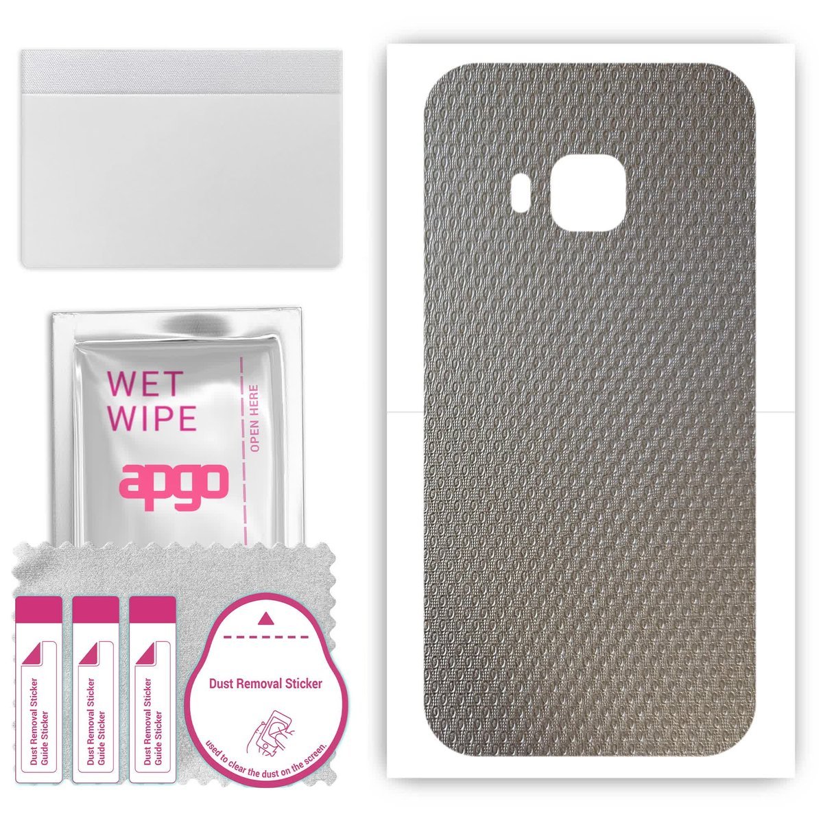 Folia naklejka skórka strukturalna na TYŁ do HTC One M9 Prime Camera - Aluminium krople - apgo SKINS