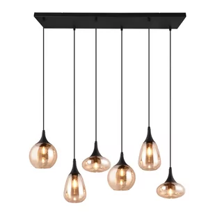 Czarna/pomarańczowa lampa wisząca ze szklanym kloszem Lumina – Trio - Lampy sufitowe - miniaturka - grafika 1