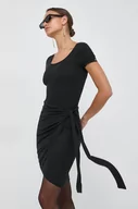 Sukienki - Guess sukienka kolor czarny mini rozkloszowana - miniaturka - grafika 1