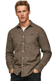 Koszula męska Pepe Jeans Fander brązowa w kratę flanelowa-L - Koszule męskie - miniaturka - grafika 1