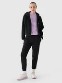 Spodnie sportowe damskie - 4F Spodnie dresowe joggery damskie - czarne XS - miniaturka - grafika 1