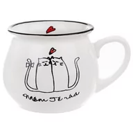 Kubki - Kubek ceramiczny z uchem koty kotki do picia kawy herbaty 300 ml kod: O-128841    - miniaturka - grafika 1