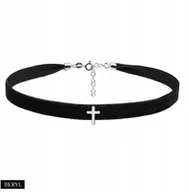 Biżuteria religijna - Naszyjnik CHOKER SREBRO 925 krzyżyk - miniaturka - grafika 1