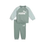 Odzież sportowa dziecięca - Zestaw dla małych dzieci Minicats Essentials z raglanową bluzą PUMA Green Moon - miniaturka - grafika 1