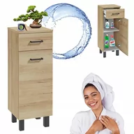 Szafki łazienkowe - Szafka Łazienkowa Stojąca z Blatem 30 cm Buk Truflowy Czarne Nóżki Szuflada - miniaturka - grafika 1