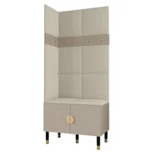 Meble do przedpokoju - Garderoba szafka na buty z panelami tapicerowanym i wieszakami do przedpokoju PALERMO 11 czarny kaszmir - miniaturka - grafika 1