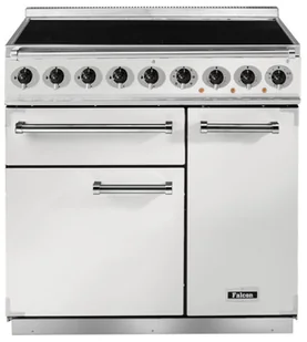 Kuchenka elektryczna Kuchnia z płytą indukcyjną FALCON Deluxe 90 Biały szczotkowany nikiel - Kuchenki elektryczne - miniaturka - grafika 1