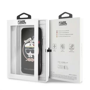 Karl Lagerfeld KLFLBKPXKSB iPhone X/Xs czarny/black bookcase Signature Glitter - Etui i futerały do telefonów - miniaturka - grafika 10