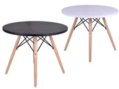 Ławy i stoliki kawowe - Stolik kawowy okrągły Massimo 60cm biały - miniaturka - grafika 1