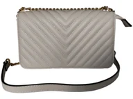 Torebki damskie - Mała Pikowana Listonoszka Damska Beżowa Torebka Wizytowa Na Ramię - miniaturka - grafika 1