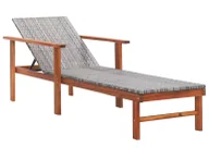 Leżaki ogrodowe - Elior Drewniany leżak szary L3-K57 - miniaturka - grafika 1