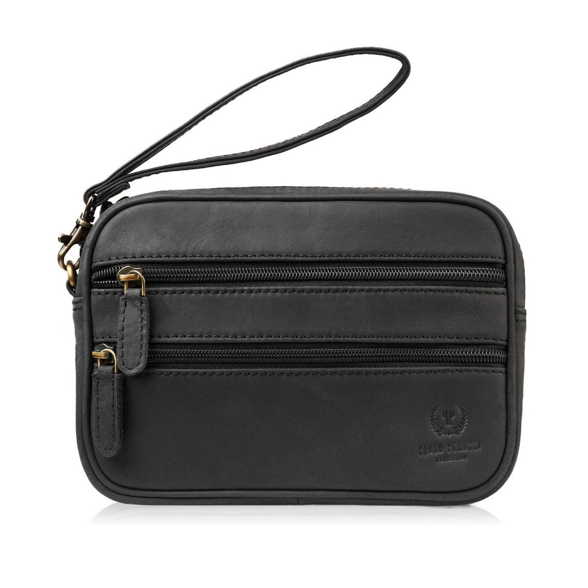 Saszetka Męska Skórzana Do Ręki Vintage Czarna Paolo Peruzzi T-129-Hbl