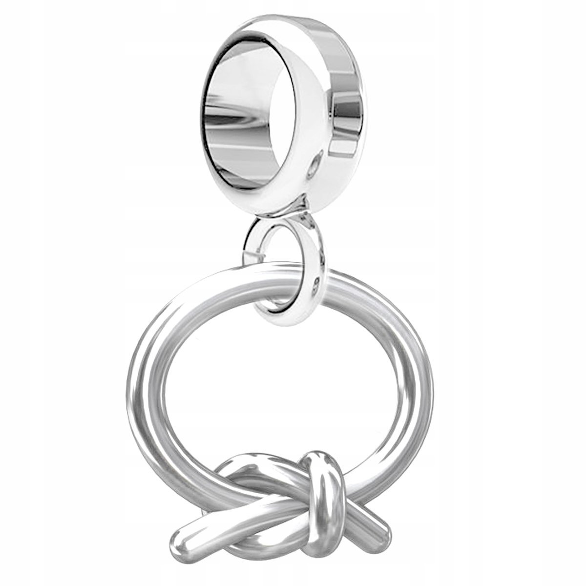Charms Srebrny Pętelka Kółko Sznurek Pętla Wiszący Guzek Węzeł SREBRO 925