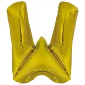 Balony i akcesoria - Balon foliowy litera W złota 79x86cm - miniaturka - grafika 1