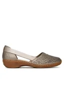 Półbuty damskie - Rieker Półbuty CEO-41351-90 Beżowy - miniaturka - grafika 1