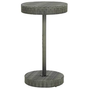 Stolik ogrodowy, szary, 60,5x106 cm, polirattan - Stoły ogrodowe - miniaturka - grafika 1