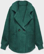 Swetry damskie - KRÓTKA NARZUTKA ALPAKA CIEMNOZIELONA (CJ65) - MADE IN ITALY - miniaturka - grafika 1