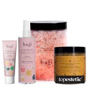 Kosmetyki do kąpieli - Hagi Body Care Set ZESTAW Himalajska sól do kąpieli 1200 g + Peeling do ciała 300 g + Mgiełka do ciała 100 ml + Mini żel pod prysznic gratis - miniaturka - grafika 1