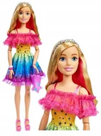 Lalki dla dziewczynek - DUŻA LALKA BARBIE gigant 71 cm w kolorowej sukience - miniaturka - grafika 1