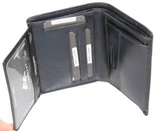Portfel Męski Skórzany EL FORREST Skóra Bydlęca Duży Pionowy Bez Zapięcia Dwa Skrzydełka RFID GRANATOWY 896 301 13 x 10 x 3 [cm] - Portfele - miniaturka - grafika 13