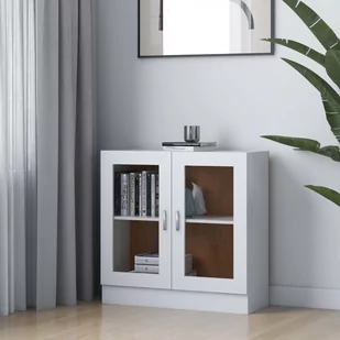 VidaXL Witryna, biała, 82,5x30,5x80 cm, płyta wiórowa 802741 VidaXL - Witryny - miniaturka - grafika 1