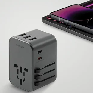 ENERGEA ład. siec. 3xUSB+2xUSB-C PD-PPS-QC 3.0 35.5W 3A2C adapter 4w1 US/UA/EU/UK szary/gunmetal Travelworld - Ładowarki do telefonów - miniaturka - grafika 11