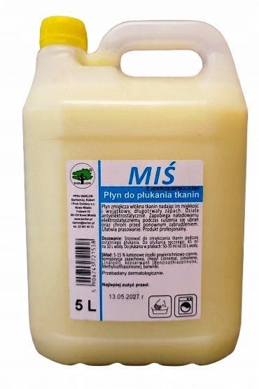 Barlon Miś - Płyn do płukania ubrań, żółty - 5 L