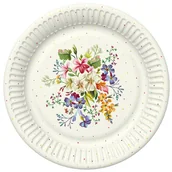 Dekoracje i nakrycia stołu na imprezę - Talerzyki W Kolorowe Kwiaty 23 Cm - miniaturka - grafika 1