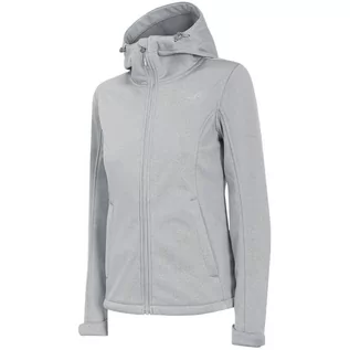 Kurtki damskie - Kurtka Damska 4F Softshell Chłodny Jasny Szary Melanż H4Z22 Sfd350 27M-M - grafika 1