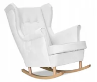 Fotele - Fotel Uszak BUJAK biało czarne wnętrza MINIMALIZM - miniaturka - grafika 1