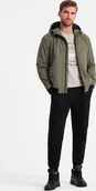 Kurtki męskie - Kurtka męska Ombre Lekka kurtka męska z kapturem i siateczkową podszewką oliwkowa V2 OM-JANP-0149 S - miniaturka - grafika 1