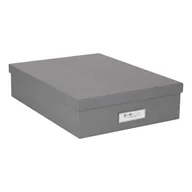 Półki na dokumenty - Szare pudełko na dokumenty z etykietą Bigso Box of Sweden Oskar, A4 - miniaturka - grafika 1