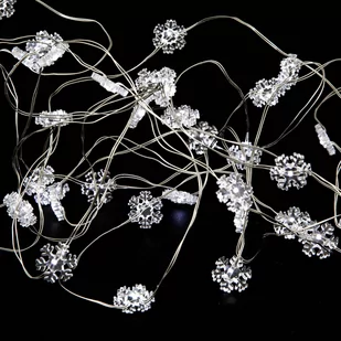 Girlanda świetlna śnieżynki, 60 LED - Ozdoby bożonarodzeniowe - miniaturka - grafika 1