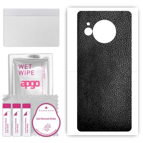 folia naklejka skórka strukturalna na TYŁ do Sharp Aquos sense8 SHG11 - Skóra Czarna - apgo SKINS