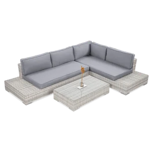 Narożnik technorattan VERONA White Grey - Meble ogrodowe - miniaturka - grafika 1