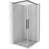 Kabiny prysznicowe - Mexen Rox Duo kabina prysznicowa rozsuwana 100 x 100 cm, transparent, gun gray szczotkowany - 8C2D-100-100-66-00 - miniaturka - grafika 1