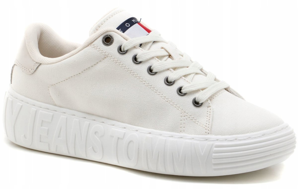 TOMMY HILFIGER BUTY DAMSKIE TRAMPKI ECRU r.37