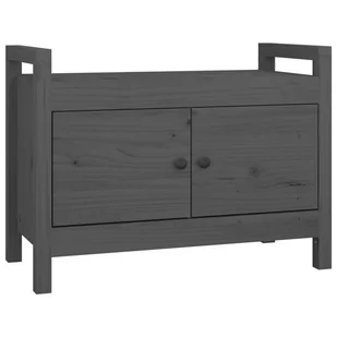 Lumarko Ławka do przedpokoju, szary, 80x40x60 cm, lite drewno sosnowe - Ławki do przedpokoju - miniaturka - grafika 3