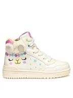 Buty dla dziewczynek - Geox Sneakersy J Washiba J56HXE 0BCKN C1M0G S Biały - miniaturka - grafika 1